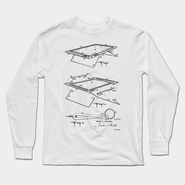 Trampoline Vintage Patent Hand Drawing Long Sleeve T-Shirt by TheYoungDesigns